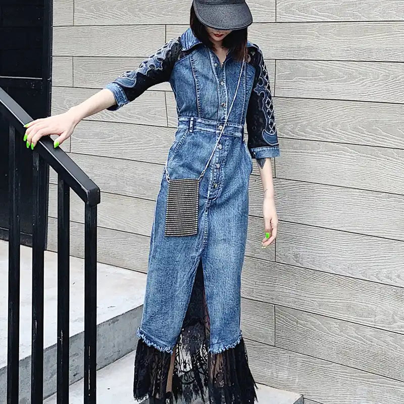 maxi shirt dress with jeans