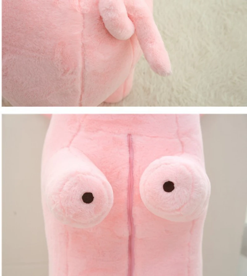Dorimytrader kawaii pink pig plush sofa large piggy lazy chair bearing 100kg room deco Leisure partner birthday gift DY50278 (2)