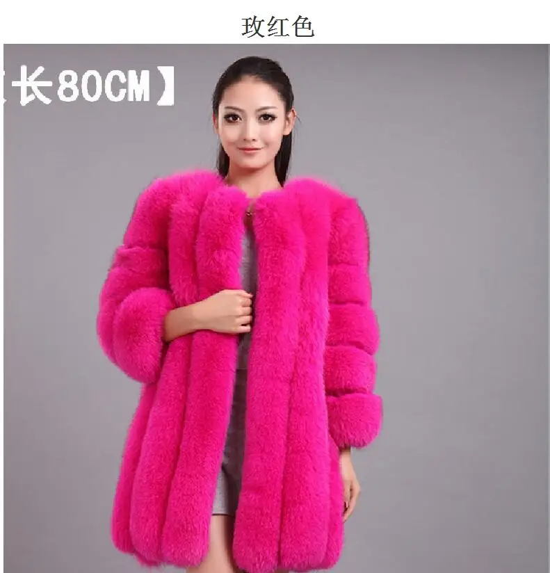 Осенне-зимнее меховое пальто, теплое новое пальто из искусственного лисьего меха, верхняя одежда для женщин, модное меховое пальто, большие размеры S-4XL