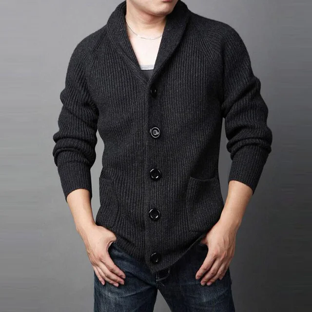 2017 New Arrival Men Cardigans Sweater Thick Warm Winter Male Single ...