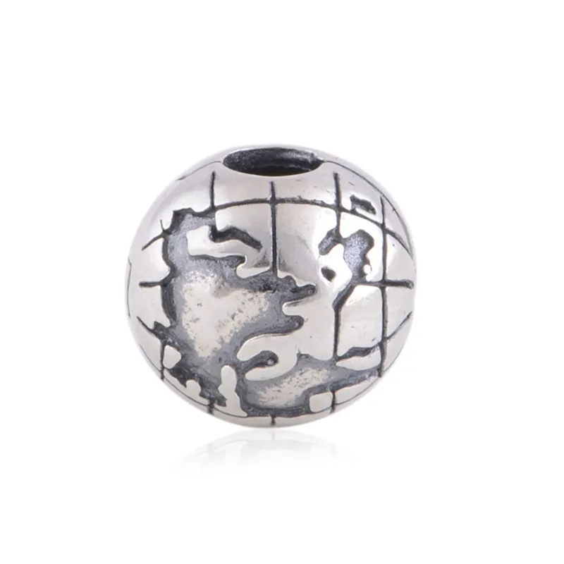 

Fashion Silver 925 Sterling Jewelry Globe Map Ball Clip Beads for Charm Jewelry Making Travel DIY Silver Beads for Bracelets