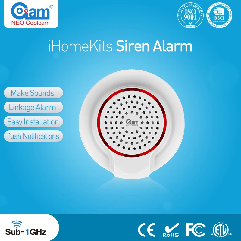 

NEO Coolcam iHome Kits NAS-AB01T Wireless Alarm System Siren Alarm For Home Security