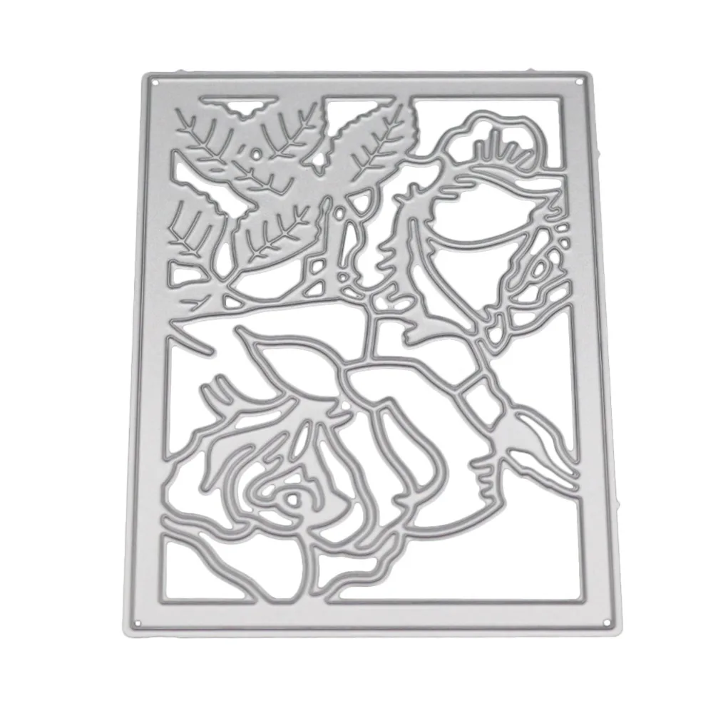 6 шт. цветы Рамки Металлические Вырубные штампы для DIY скрапбукинга карты делая трафарет для альбома выбивая прозрачные штампы и штампы наборы