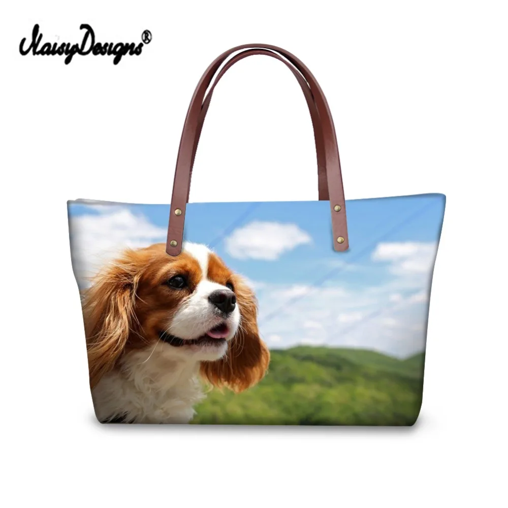 

Noisydesigns Charles Spaniel Dog Print Girl Tote Top-Handle Shopping Bag Animal Pattern Bags For Women Crossbody Handbags Summer