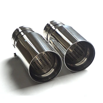 

2Pcs 2.5'' in 3.15'' out Car Exhaust End Tips Stainless steel Auto Tail Pipe Muffler Universal With Logo