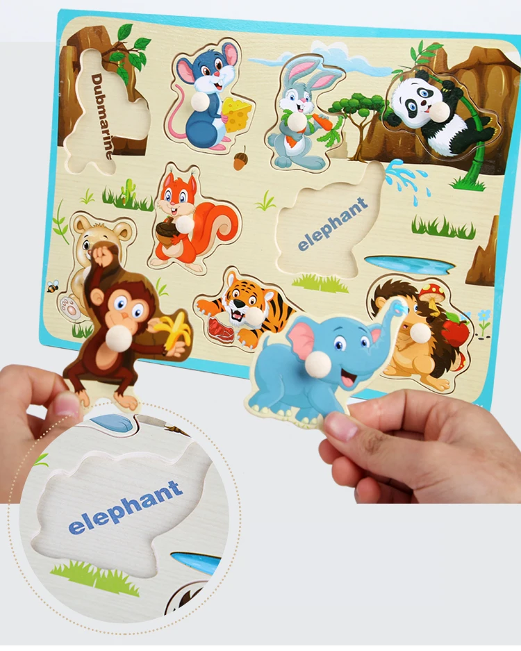 Детская игрушечная деревянная головоломка/ручной захват доска набор мультфильм автомобиль/Морские животные обучающая деревянная игрушка головоломка Монтессори для детей
