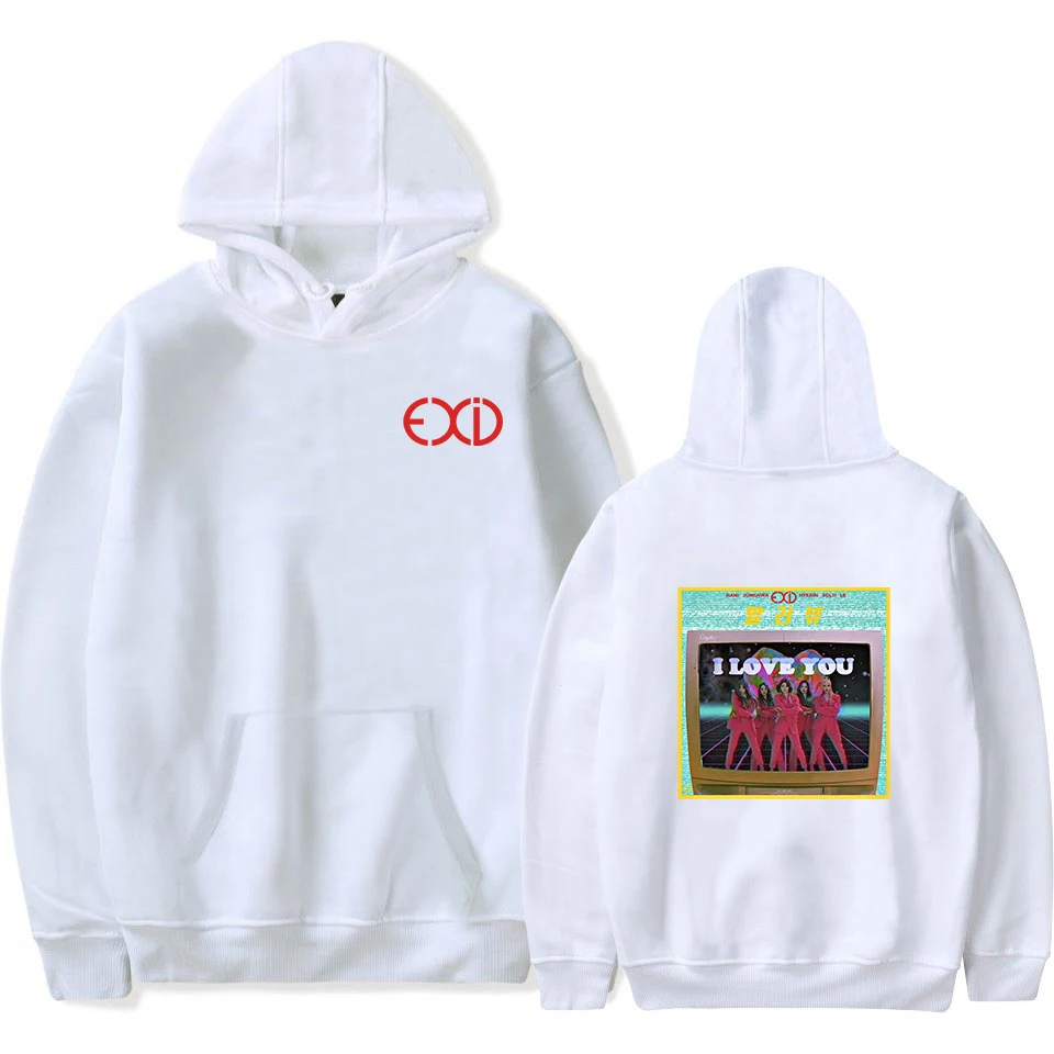 Женская толстовка с капюшоном EXID Moletom Feminino Inverno свободная флисовая в стиле
