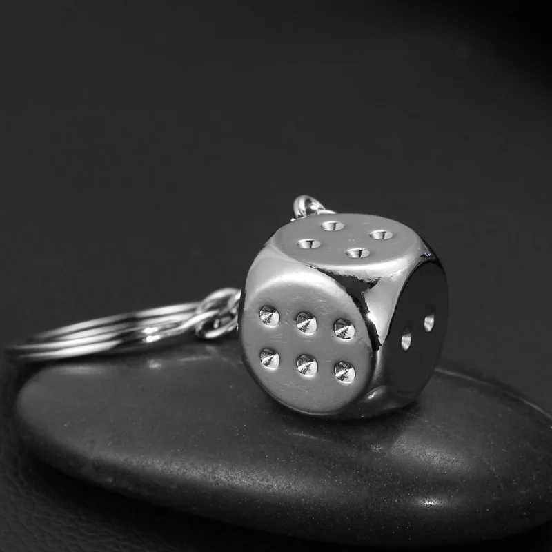 High Quality Delicate Metal Dice Keychain Key Holder Personalized Key