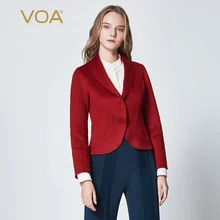 VOA кашемир короткий жакет, женский пиджак женский шерстяной пальто Туника Одежда красный темно-синий голубой жилет casacos chaqueta mujer kurtka осень S359