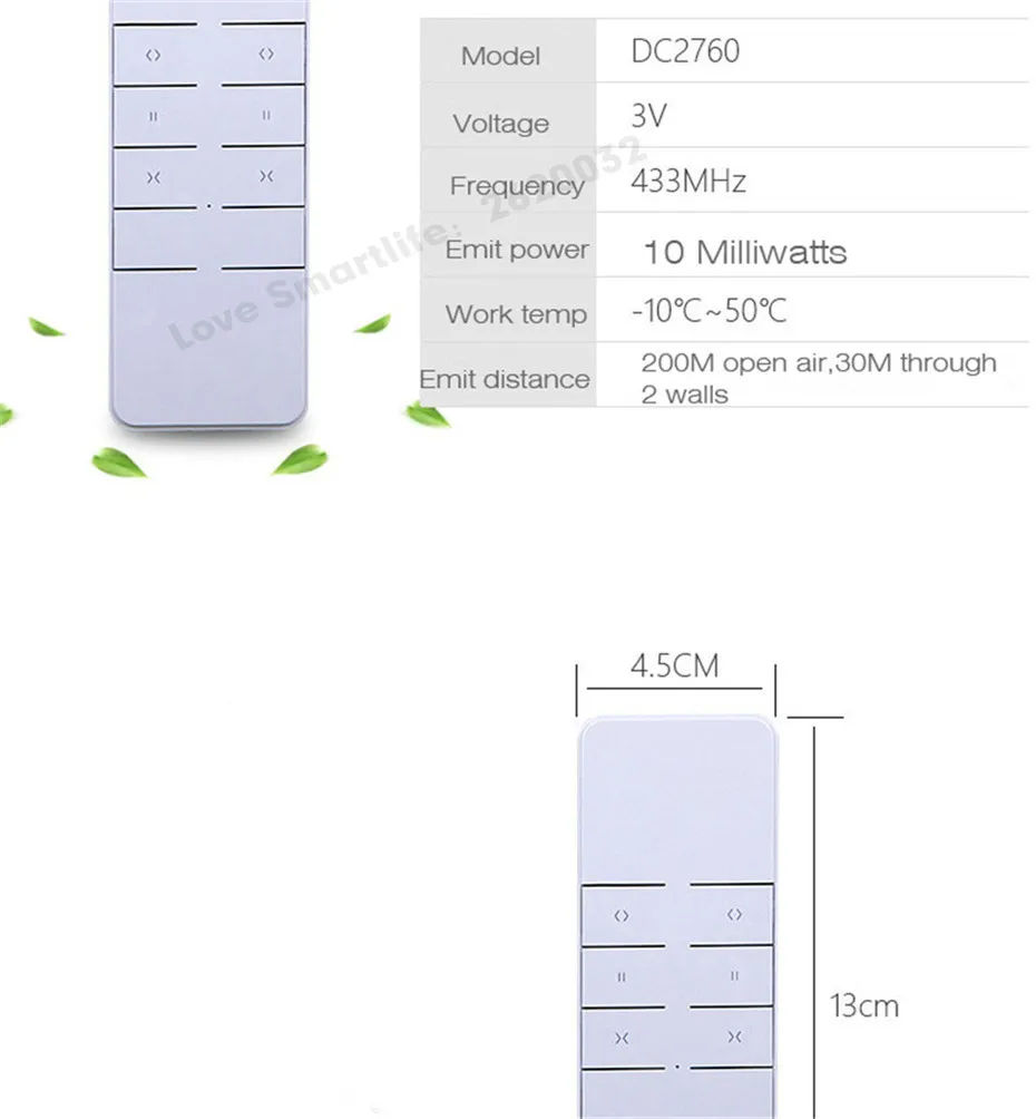 Dooya Remote Controller DC2760 DC2700 DC1602 DC92 for Dooya Electric Curtain Motor KT320DT52KT82TNDT360, Curtain Accessories-12