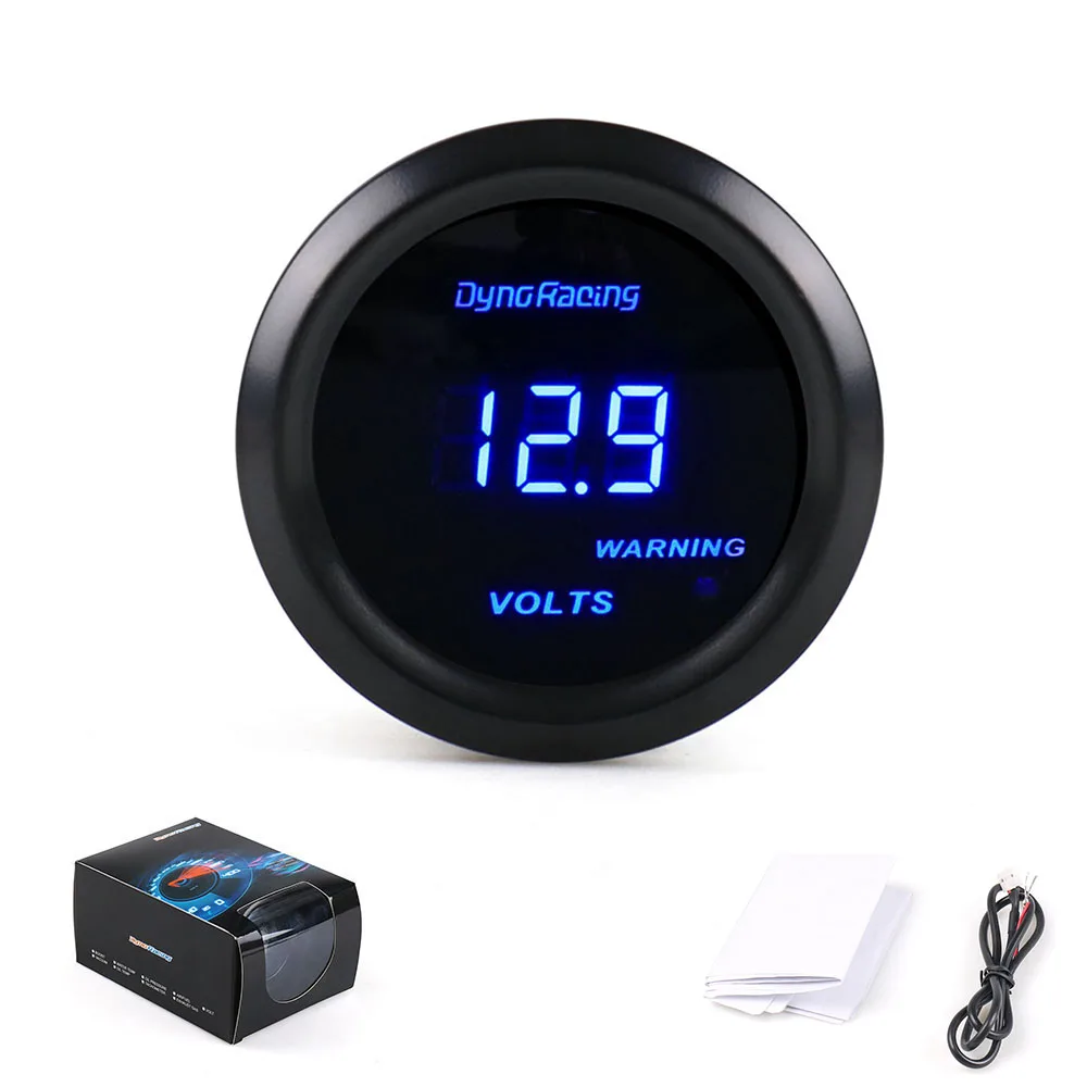 Dynoracing 2" 52mm Car Voltmeter Digital led 8 18 Volts Gauge Black