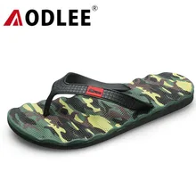 AODLEE/камуфляжные мужские шлепанцы; Size40-45; модные летние мужские шлепанцы; повседневная мягкая обувь; мужские пляжные сандалии