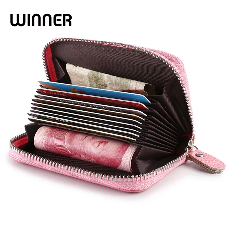 Women zipper credit card holder Patent leather fashion cardholder extendable id holder bags by 8 colors