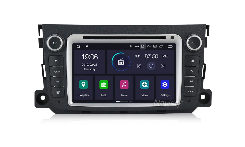 Top NaviFly 2 Din Android 9.0 IPS DSP car multimedia player for Mercedes/Benz Smart Fortwo 2011 2012 2013 2014 two sets of UI 7