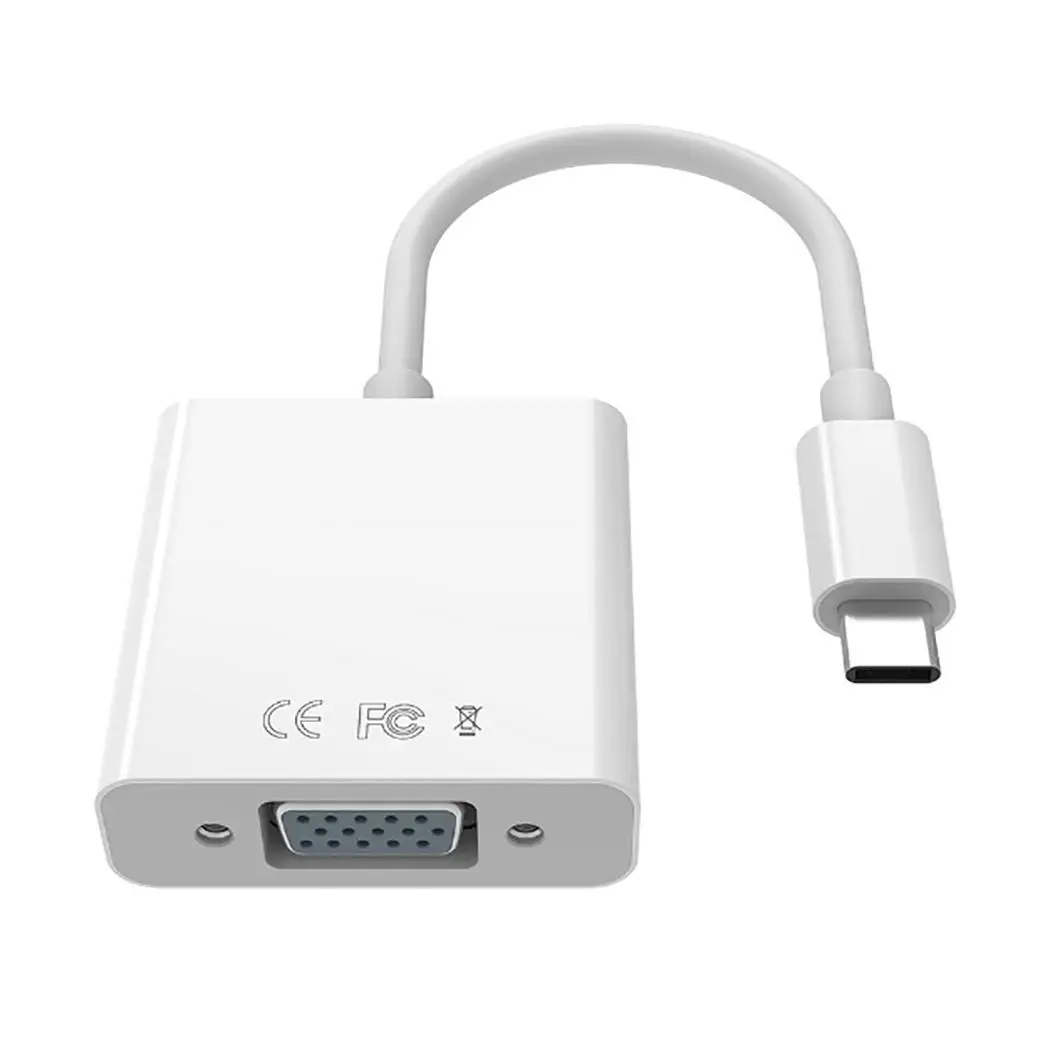 Тип C к VGA адаптер usb-кабель C и разъемом типа «мама» VGA для Macbook - Цвет: white