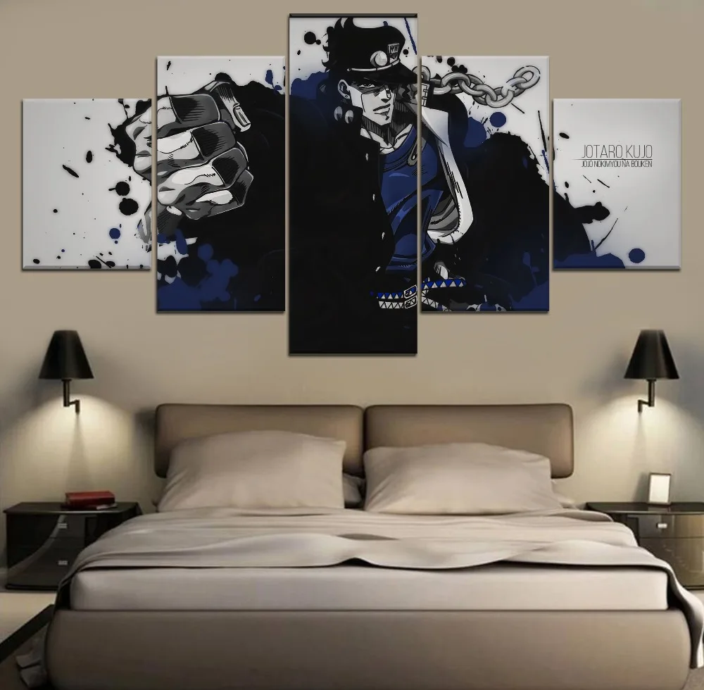 

HD Print 5 Piece Jojo's Bizarre Adventure Anime Modern Canvas Wall Art Canvas Wall Art Painting Canvas For Living Room Artwork