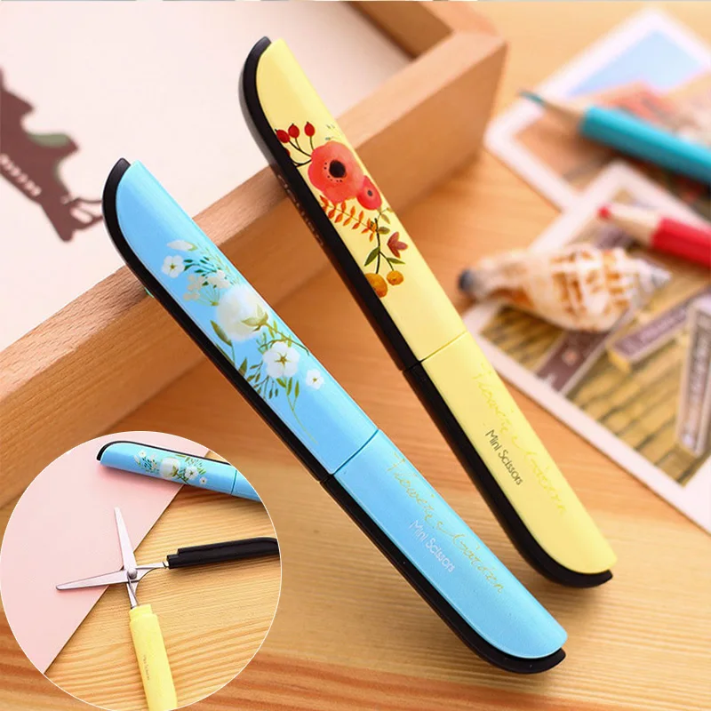 

Portable Vintage Printing Scissors Cute DIY Scrapbooking Tools for Paper Safety Scissor School Supplies for Kids Students Gift