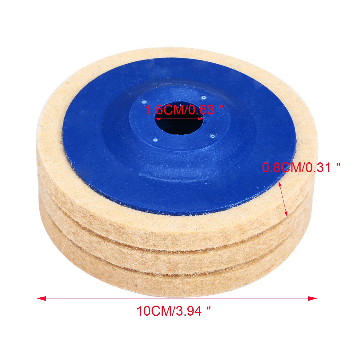 3pcs 4inch Wool Polishing Wheel Buffing Wheel Grinder Felt Polishing Discs Pads for Wood Polishing Metal Abrasive Tools Mayitr