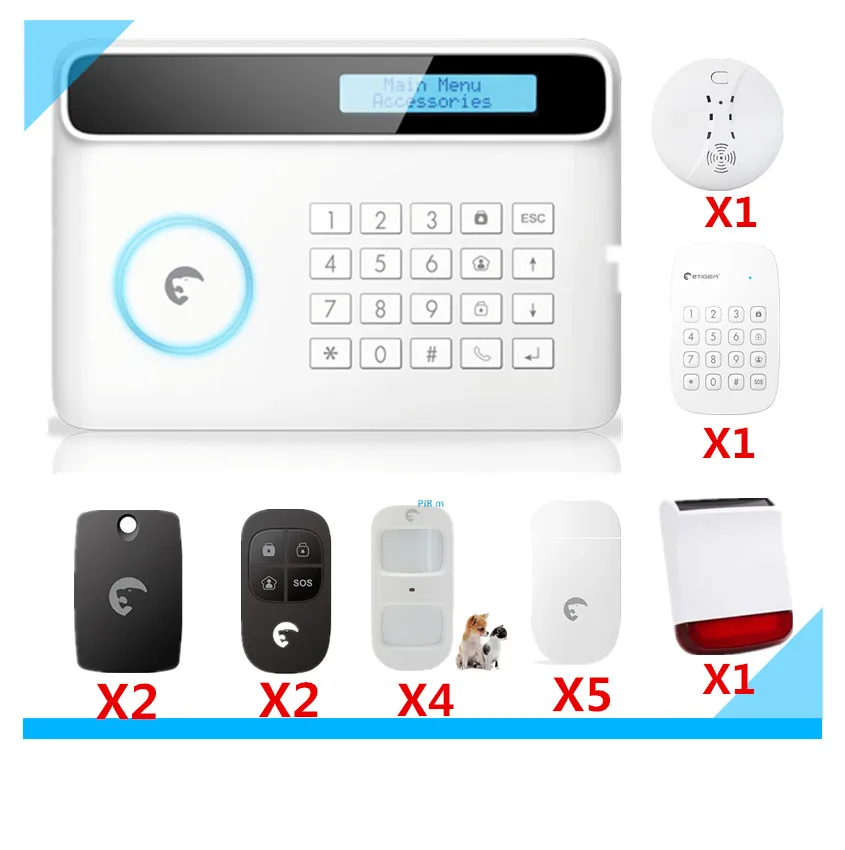

2017 Big discount 433Mhz Etiger S4 Alarm System wireless GSM Alarm System Home Safe Alarm system With RFID Keypad and Siren