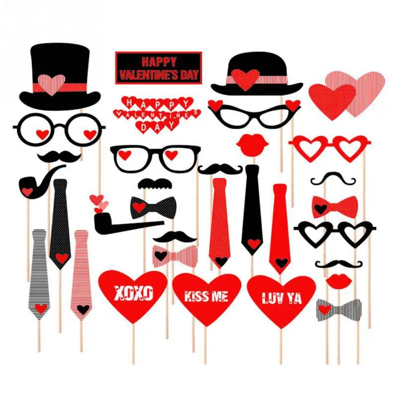 DIY 32PCS Set Funny Masks Heart Mustache Photo Booth Props Mustache Wedding  Birthday Party Decor|parties decoration|party decorations and  accessoriesparty mp3 - AliExpress