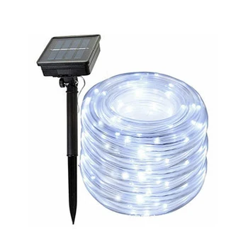 

12M 100 LED Solar Rope Tube String Light Outdoor Garden Christmas Garland Led Globe Led Strip Fairy Light Waterproof multi color