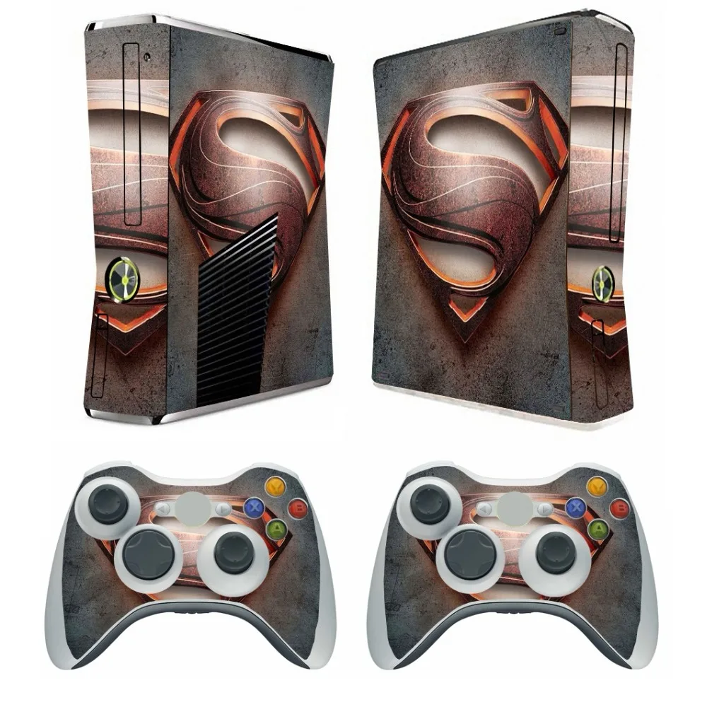 

258 Vinyl Skin Sticker Protector for Microsoft Xbox 360 Slim and 2 controller skins Stickers for XBOX360 SLIM