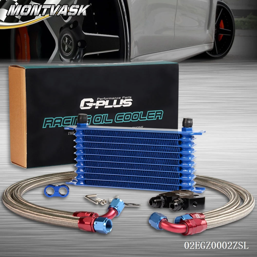 10 Row Aluminum Engine Oil Cooler Kit For LS1 LS2 LS3 LSX VE HSV VZkit kitskit oil coolerkit