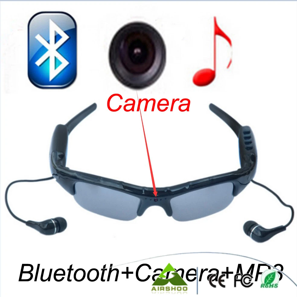 Спортивные Беспроводные Солнцезащитные очки Bluetooth камера Поддержка TF карта