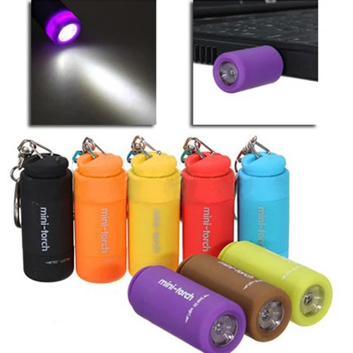 1 pcs USB Mini Torch Flashlight LED Portable Rechargeable with door key chain
