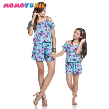 

Family short Sleeve Jumpsuit Print funny Pajamas Kid Mom Dad Nightwear Suits winter onesie woman
