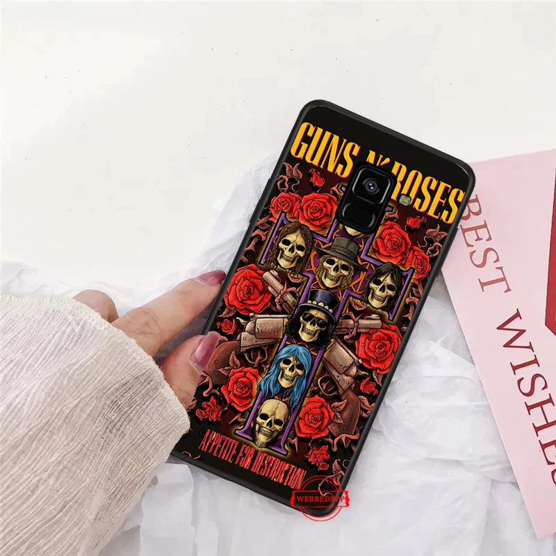 Силиконовый чехол Guns n roses для Samsung A3 A5 A10S A20S A30S A50S A6 Plus 2018 A7 A8 A9 A10 A30 A40 A50 A70 J6|Бамперы|