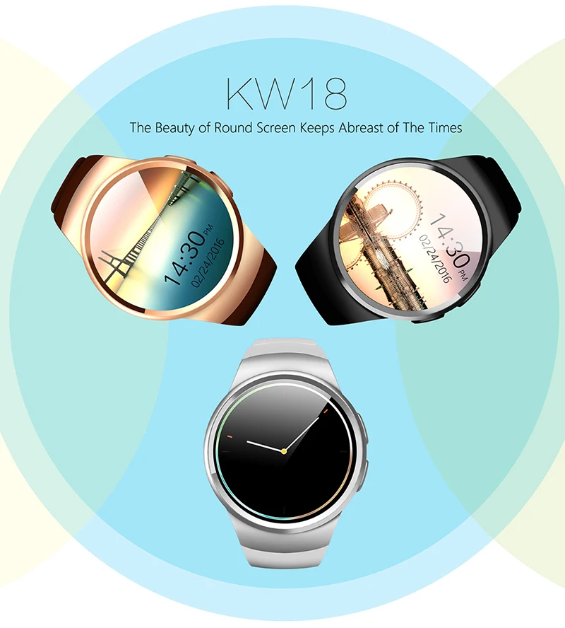 KW18 Bluetooth Смарт часы телефон полный экран Поддержка SIM TF карты Smartwatch шагомер сердечного ритма для apple IOS huawei Android