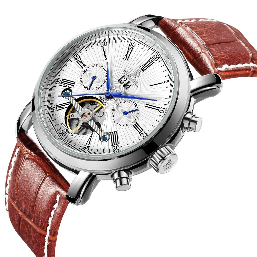 

2019 MG.ORKINA Men's Famous Mens Watches Top Brand Luxury Day/Week Tourbillon Automatic Mechanical Watches Wristwatch Gift Box