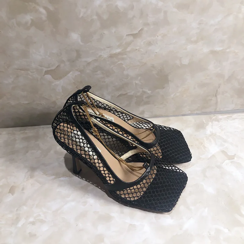 

2019 woman lady female air mesh high heel shoes pumps sandals