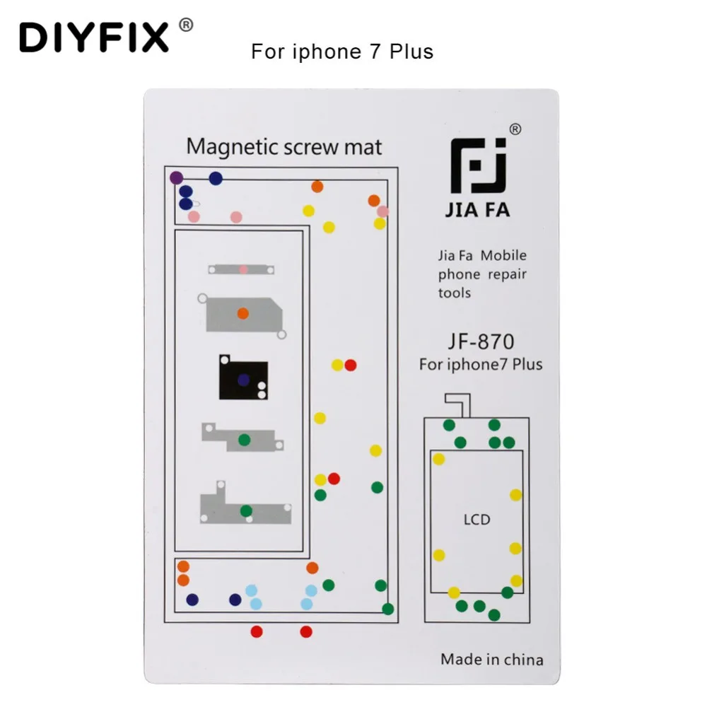 DIYFIX 13 шт. Магнитный винт коврик для iPhone 4, 4S, 5, 5S, 6, 6 Plus, 6s, 6s Plus, 7, 7 Plus, 8, 8 Plus, X направляющая подставка, инструменты для ремонта мобильного телефона