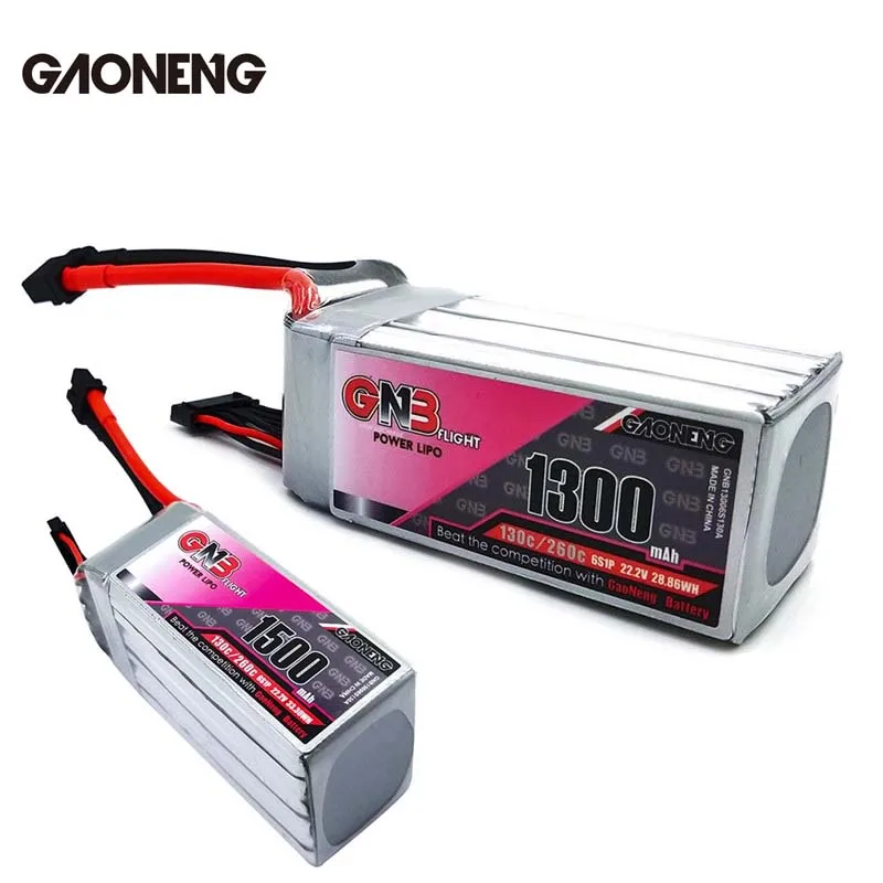 

Gaoneng GNB 22.2V 1500mAh / 1300mAh 30C/260C 6S Lipo Battery Rechargeable With XT60 Plug Connector For RC Models Multicopter