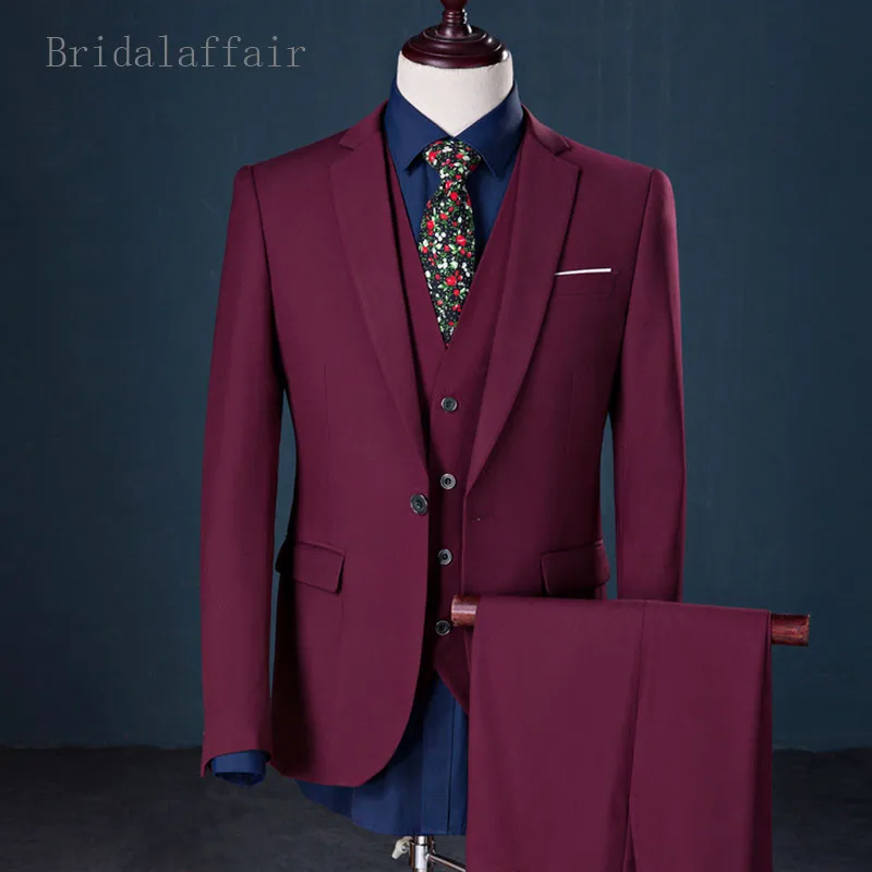 Bridalaffair модный мужской костюм свадебные костюмы для мужчин 3 предмета серый синий