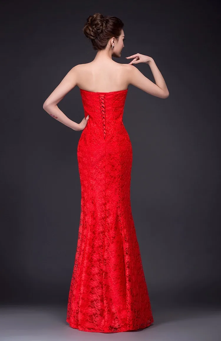DM-2670Z#Spring summer new long Dresses white and red 2021 tail sexy slim bride violet toast suit wedding dress wholesale cheap red wedding dresses