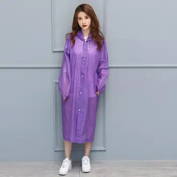 

Transparent Waterproof Women Raincoat Rainwear Suit Camping Thickened Rain Coat Women Clear capa de chuva Rain Suit Hat LZO282