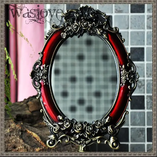 one face retro desktop makeup mirror for vanity table antique framed mirror for home decoration round mirror J015 one face retro desktop makeup mirror for vanity table antique framed mirror for home decoration round mirror J015