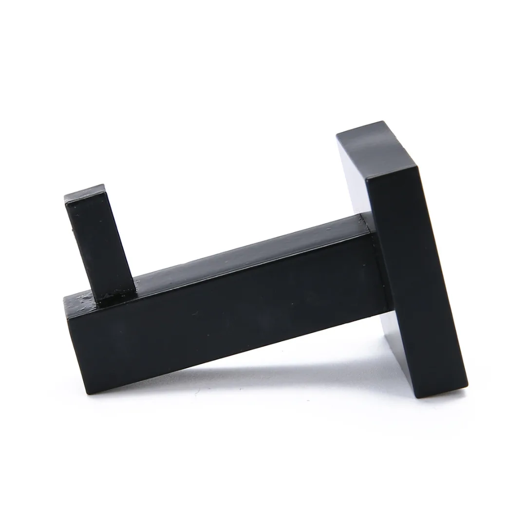Stainless Steel Square Robe Hook Wall Mount Towel Hook Bathroom Rack Rail Tissue Roll Toilet Holder Door Hanger Black