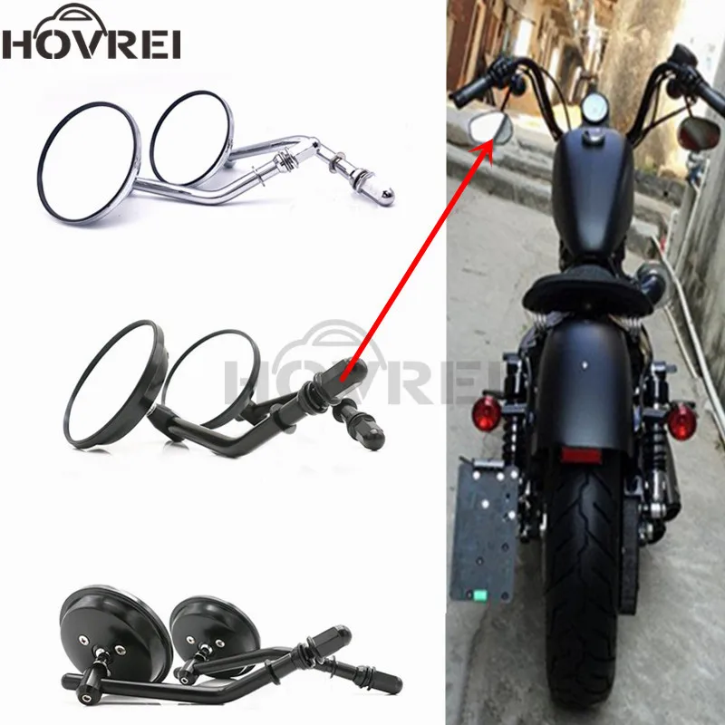

1pair 8mm Motorcycle chrome black Side Handlebar Mirrors Round scooter Mirrors for Kawasaki suzuki bmw rearview mirrors