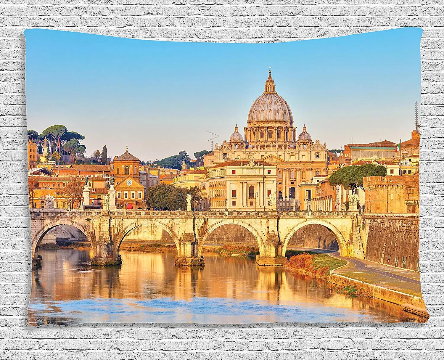 Wanderlust Декор Коллекция вид на тибер и St Peter Landmark памятник Солнечный туристический