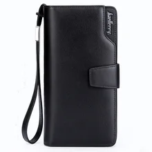 Мужской Длинный кошелек на молнии деловой PU кожаный кошелек для монет телефон и Кредитная карта карман с ремешком WBL52