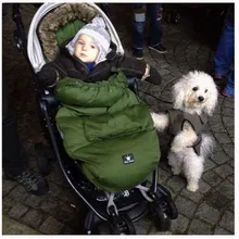 Windproof stroller Sleeping Bag baby footmuff with fake fur collar Baby Anti Thermal sleeping bag warmer