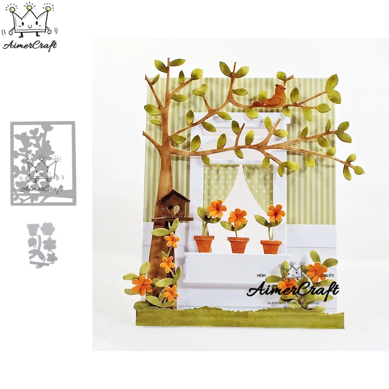 

Tree Flower Plant Metal Cutting Dies Scrapbooking Stencil For DIY Paper Card Decorative Embossing Die Cut Craft Dies New 2019