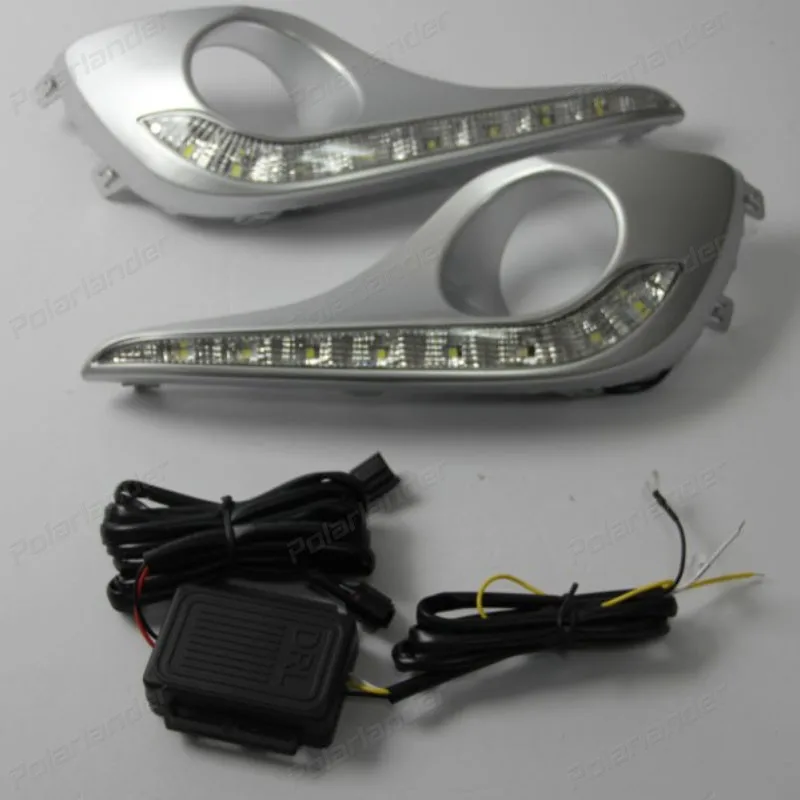 Turn Signal 12v LED CAR DRL Waterproof daytime running lights fog lamp hole for T/oyota H/ighlander 2012-2015
