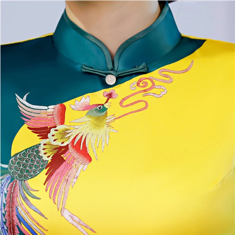 2018 Летнее Длинное платье Cheongsam новинка в китайском стиле женское из