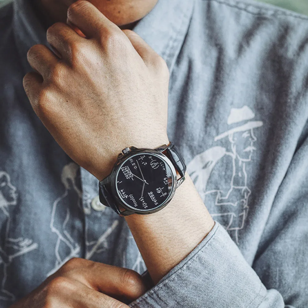 

Fashion Trends Minimalist Watch Men And Women Couple Watch Mathematics Symbol Printed Analog Quartz Wrist Watch reloj saat