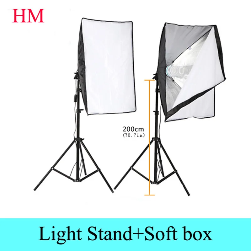 bilder für Fotografie Rechteck Continuous SoftBox Beleuchtungs-set 2 stücke 50x70 cm Softbox + 2 stücke Licht Halter Stehen Foto Fotostudioausrüstung Set bilder für Fotografie Rechteck Continuous SoftBox Beleuchtungs-set 2 stücke 50x70 cm Softbox + 2 stücke Licht Halter Stehen Foto Fotostudioausrüstung Set